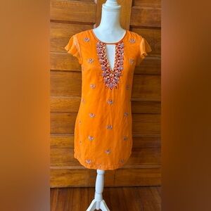 Bebe Orange Embellished Dress